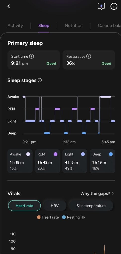 sleep stages in smart ring